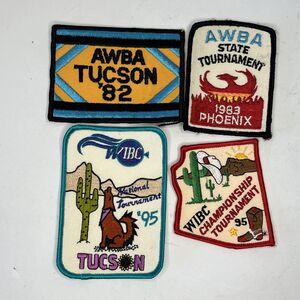 4 Rare Vintage AWBA WIBC Championship Patches Tucson Phoenix Arizona 82 83 95
